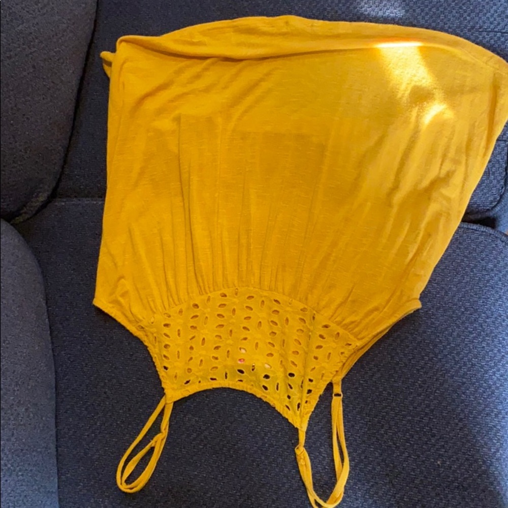 yellow tank top